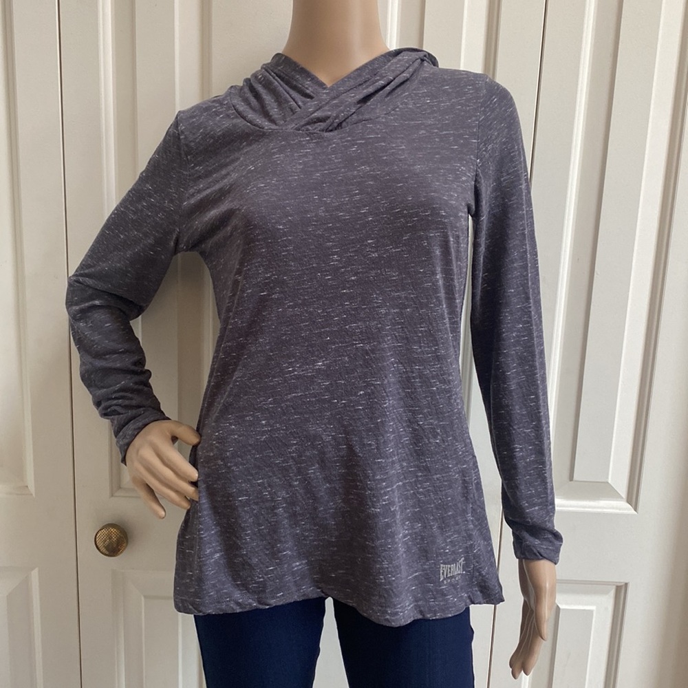Everlast Sport Womens L Blue Long Sleeve Hoodie. Heather Blue. EUC